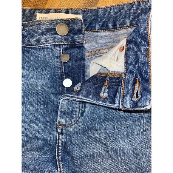 ASOS //Denim High Rise Button Fly Cut Off Denim Shorts Size 8 - Picture 4 of 10